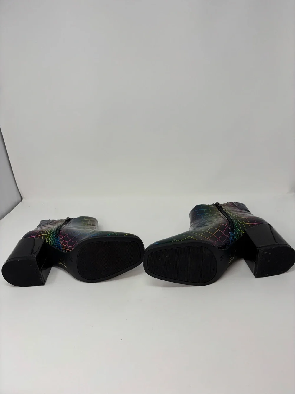 Mix No. 6 Benisa Rainbow Croc Embossed Ankle Boots Block Heel Size 10M - Picture 9 of 10